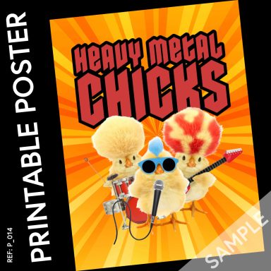 Heavy metal chickens, digital poster fun