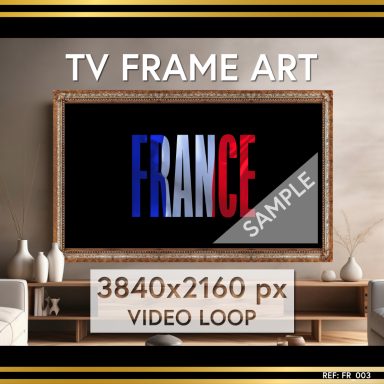 France flag within text. Digital art. Video loop