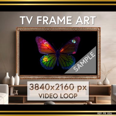 Butterfly changing colour TV display art