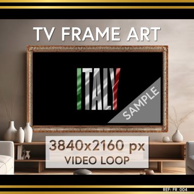 Italian flag – TV Frame Art. Italy flag. Video loop.
